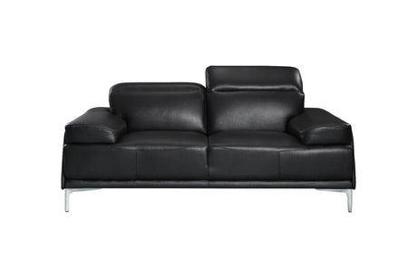 Nicolo Black Bonded Leather Loveseat - 18982-L | J&M