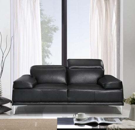 Nicolo Black Bonded Leather Sofa - 18982-S | J&M