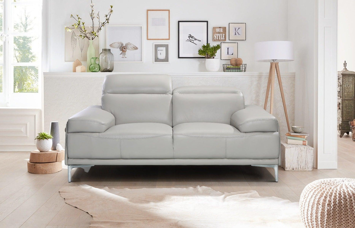 J&M Furniture - Nicolo 2 Piece Sofa Set In Light Grey - 18983-2Set