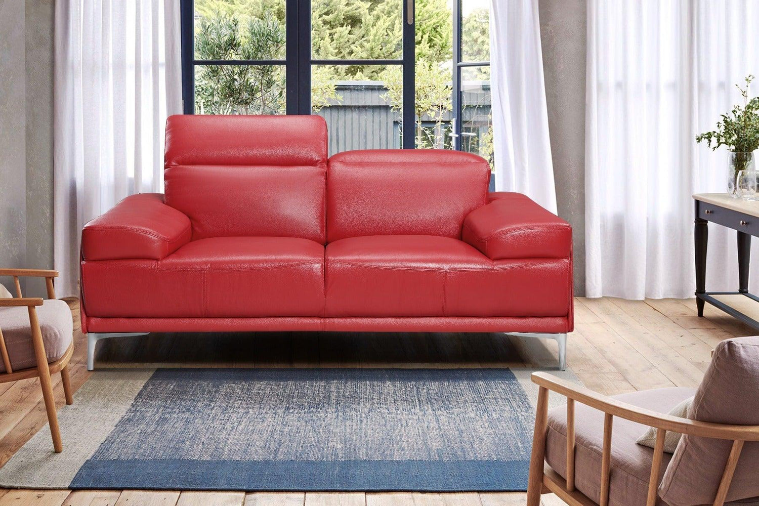 J&M Furniture - Nicolo Love Seat In Red - 18981-L