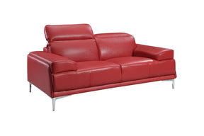Nicolo Red Bonded Leather Loveseat  - 18981-L | J&M