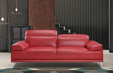 Nicolo Red Bonded Leather Sofa 18981-S | J&M