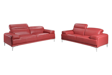Nicolo Red Bonded Leather Sofa 18981-S | J&M