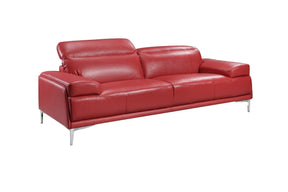 Nicolo Red Bonded Leather Sofa 18981-S | J&M
