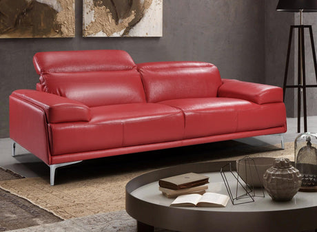 Nicolo Red Bonded Leather Sofa 18981-S | J&M
