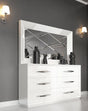 Carmen Double Dresser With Mirror Set In White - Carmenmirrorwhite-M | ESF