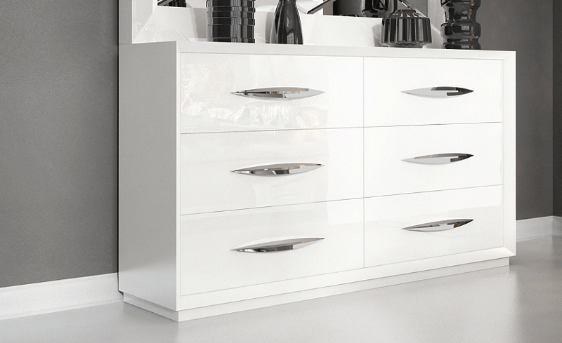 Esf Furniture - Carmen Double Dresser In White - Carmendresserwhite