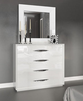 Carmen Single Dresser With Mirror Set In White - Carmensdresserwhite-M | ESF