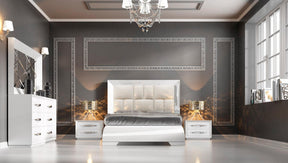 Carmen 5 Piece Bedroom Queen Bed Set In White - Carmenbedq.Swhite-5Set | ESF
