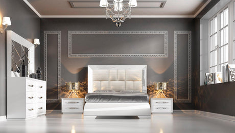 Carmen 5 Piece Bedroom Eastern King Bed Set In White - Carmenbedkswhite - 5Set | ESF | Home Elegance USA