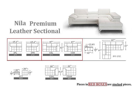 J&M Furniture - Nila Premium Leather Sectional - 18274