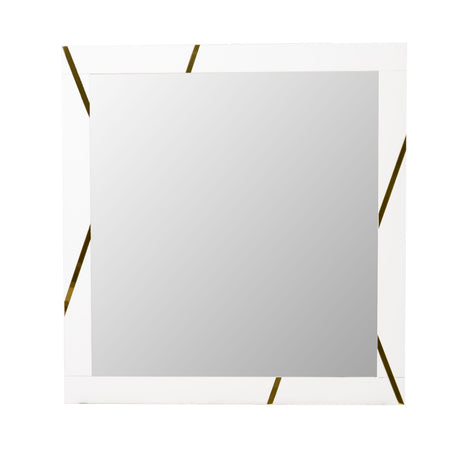 Vig Furniture Modrest Nixa - Modern White & Gold Mirror