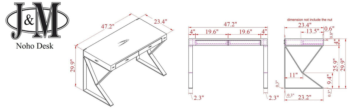 J&M Furniture - Noho Desk In Walnut - 17112-Wa