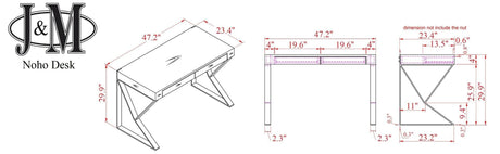 J&M Furniture - Noho Desk In Walnut - 17112-Wa