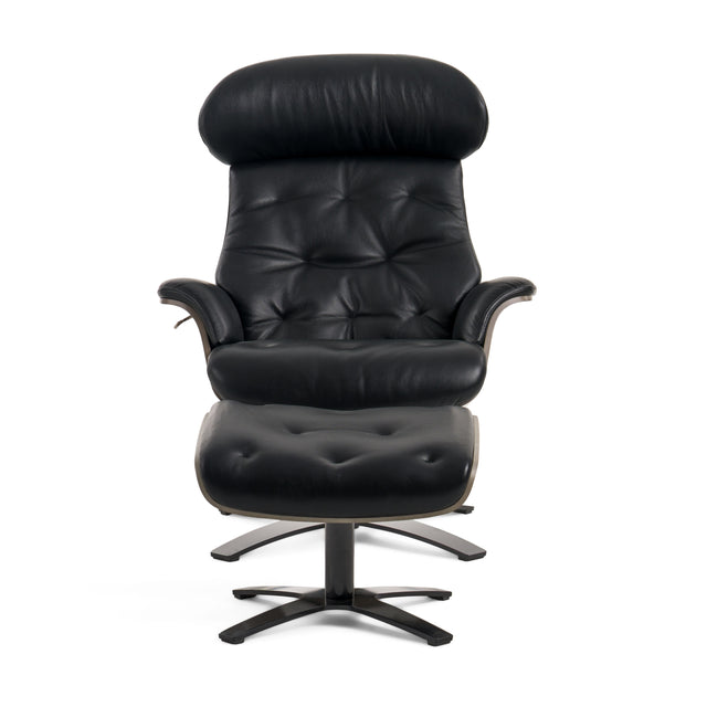 Vig Furniture Modrest - Nowak Modern Black Lounge Chair & Ottoman Set