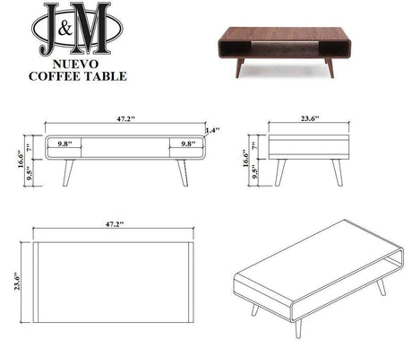 Nuevo Coffee Table In Walnut - 18475 | J&M