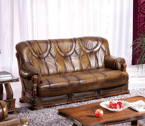 Oakman Genuine Italian Leather Sofa Bed In Brown - Oakman-Sb | ESF