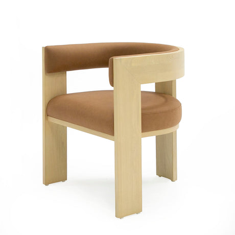Vig Furniture Nova Domus Osaka - Modern Natural Ash + Rust Fabric Dining Chair