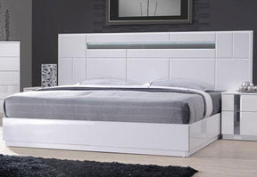 Palermo White Lacquer Eastern King Bed - 17853-K | J&M