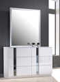 Palermo White Lacquer Dresser And Mirror - 17853-Dm | J&M