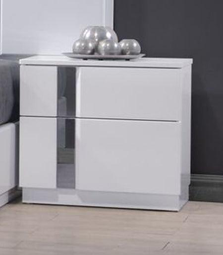 Palermo White Lacquer 3 Piece Eastern King Bedroom Set - 17853-K-3Set | J&M