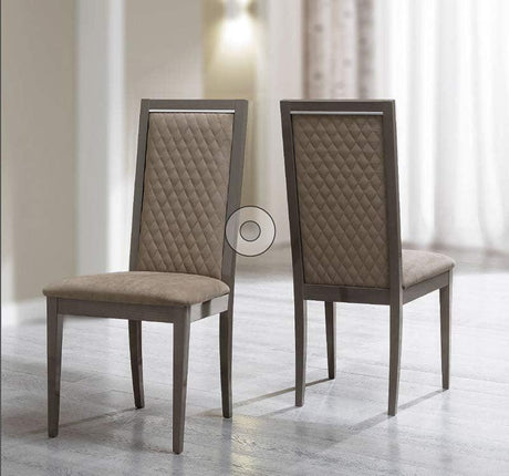 Esf Furniture - Platinum Chair Rombi In Eco-Leather (Set Of 2) - Platinum-Chair