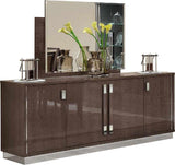 Esf Furniture - Platinum 4 Door Buffet And Mirror - Platinum-Buffet+M