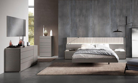 Porto Queen Size Bed In Grey - 17865-Q | J&M