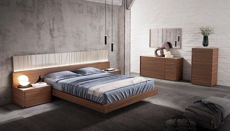 Porto Queen Size Bed In Walnut - 17866-Q | J&M