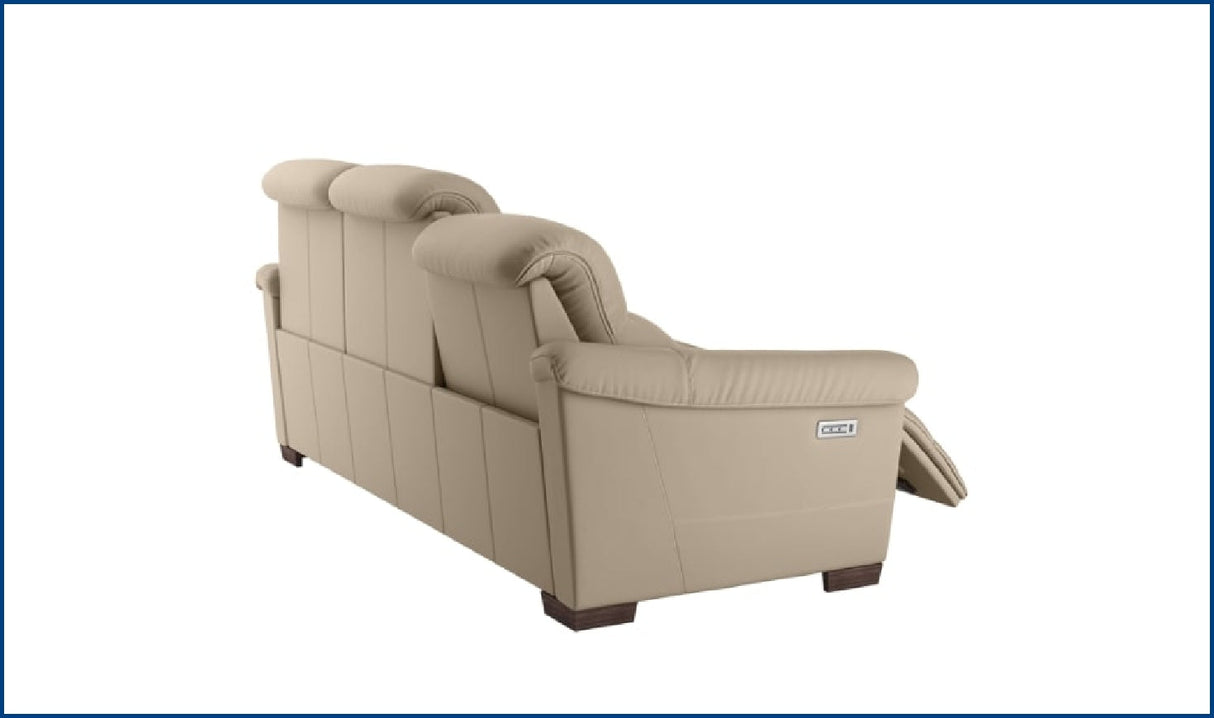 Potenza Leather Reclining Sofa with Closed Back