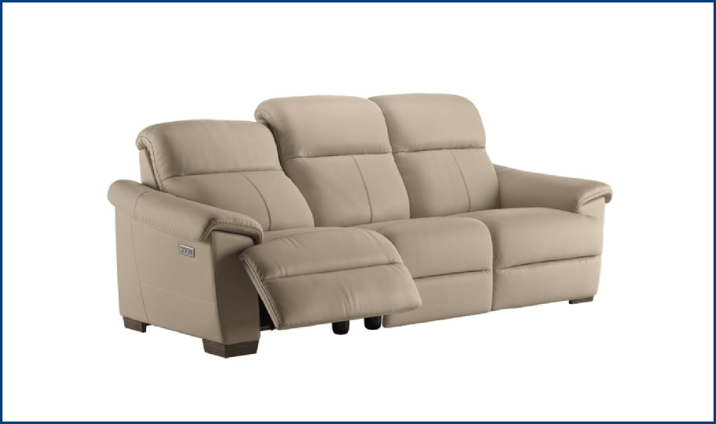 Potenza Leather Reclining Sofa with Closed Back