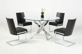 Vig Furniture - Modrest Pyrite Modern Round Glass Dining Table - Vgewf2133Aa