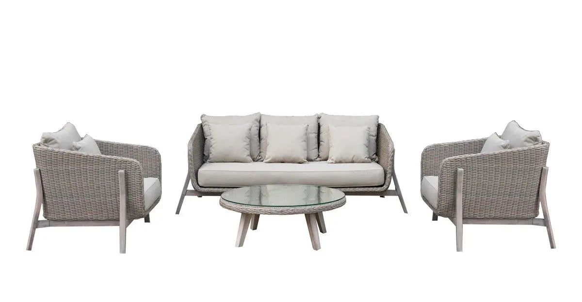 Vig Furniture - Renava Carillo Outdoor Beige Wicker Sofa Set - Vgatrasf-148