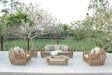 Vig Furniture Renava Sandra - Outdoor Beige + Wicker Sofa Set With End Table
