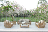 Vig Furniture Renava Sandra - Outdoor Beige + Wicker Sofa Set With End Table