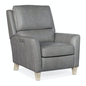 Dunes Power Recliner in Aline Light Gray Leather with Power Headrest – Hooker Furniture