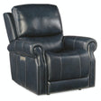 Eisley Power Recliner in Night Seas Leather with Lumbar Support & USB – Hooker Furniture
