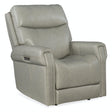 Carroll Power Recliner in Milton Fog Leather with Lumbar Support & USB – Hooker Furniture