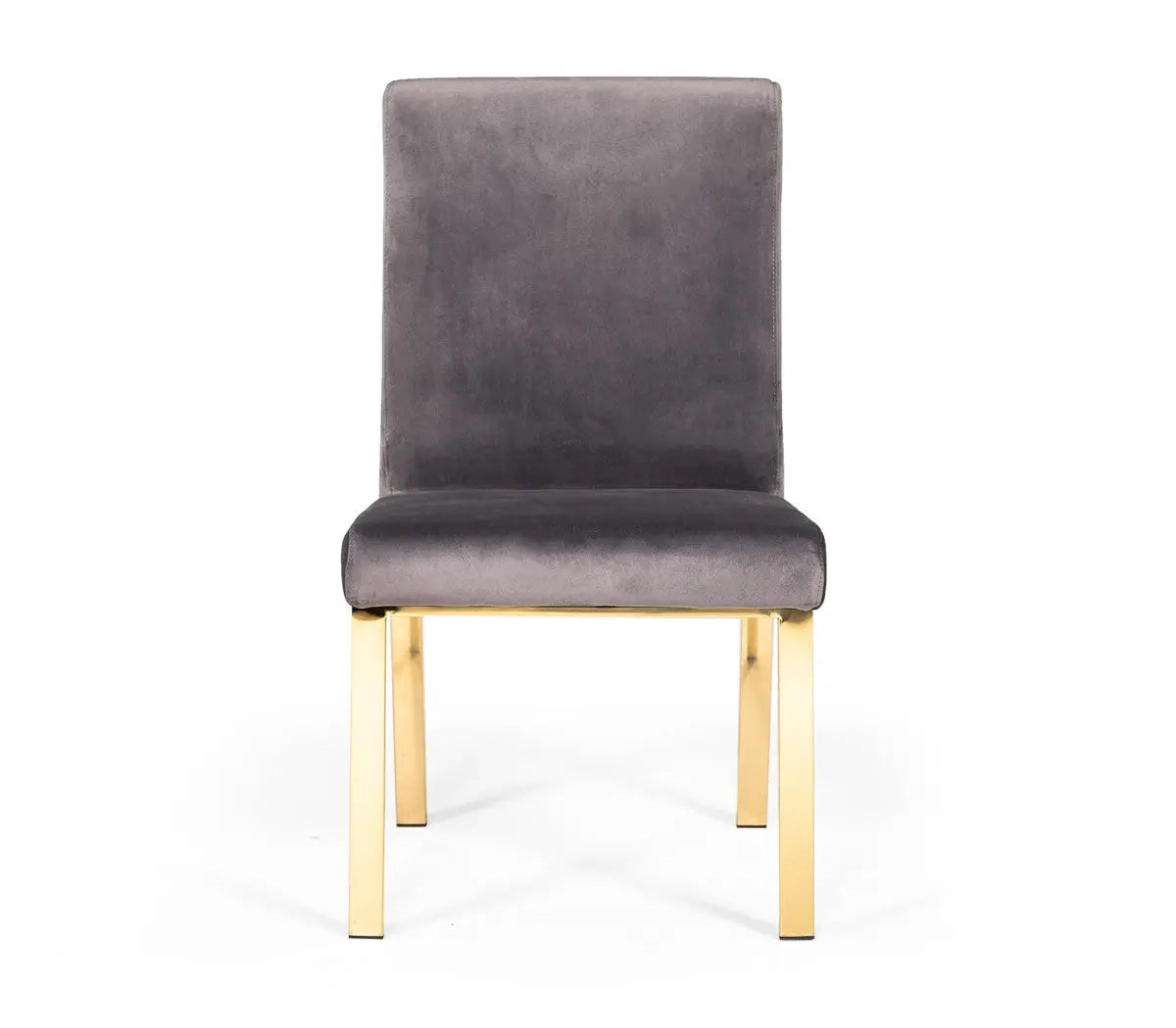 Vig Furniture - Modrest Reba Modern Grey Velvet & Gold Dining Chair (Set Of 2) - Vgvcb0258G-Gry