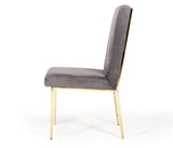 Vig Furniture - Modrest Reba Modern Grey Velvet & Gold Dining Chair (Set Of 2) - Vgvcb0258G-Gry