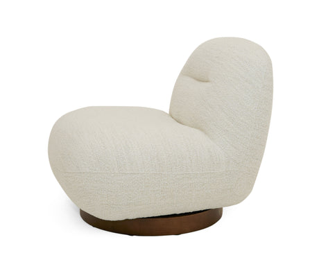 Vig Furniture Modrest Renee - Modern Cream Fabric Swivel Chair