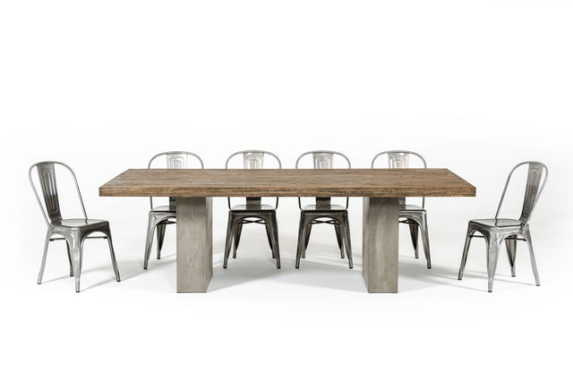 Vig Furniture Modrest Renzo Modern Oak & Concrete 118" Dining Table