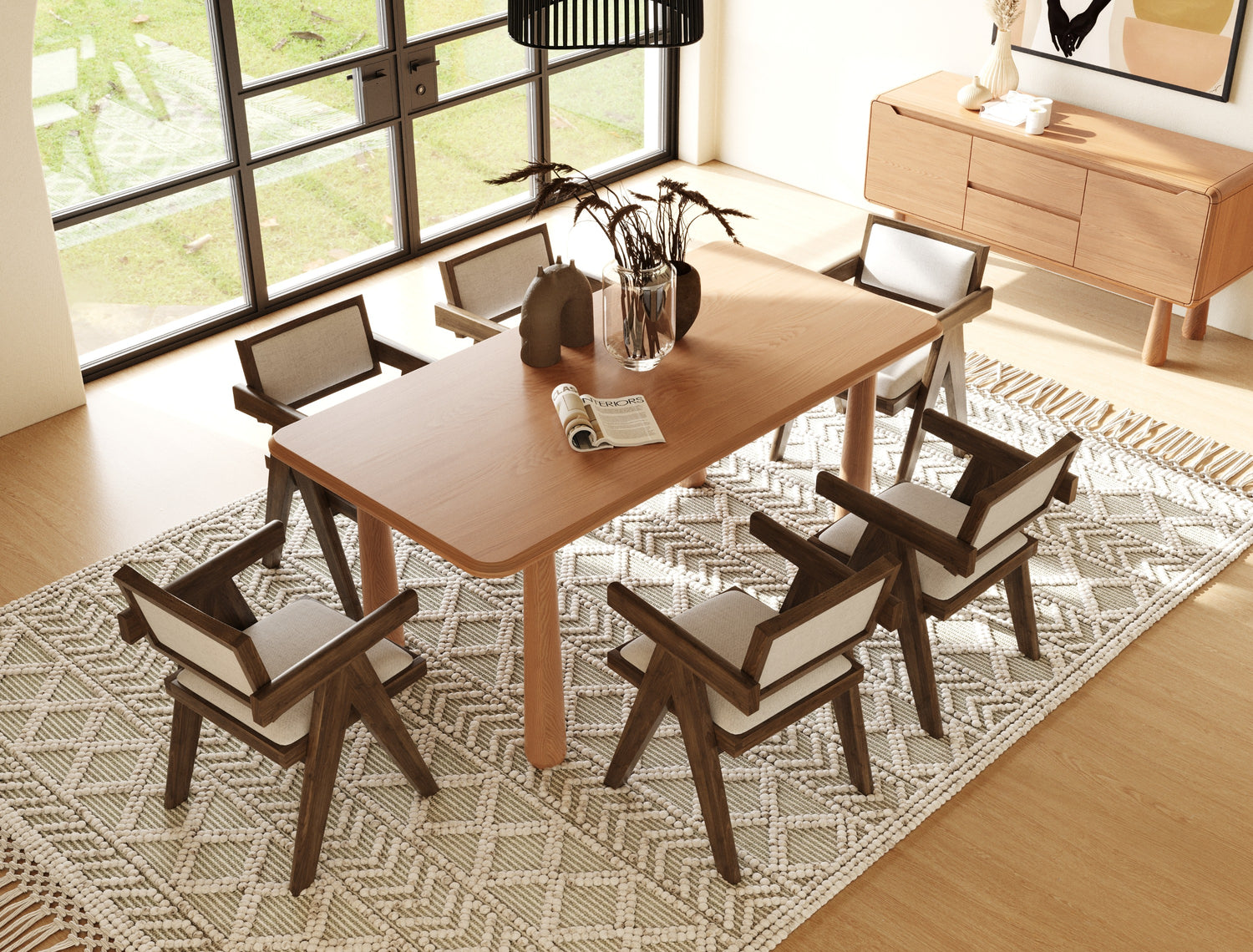 Vig Furniture Modrest Rhea - Modern 71" Natual Acacia Rectangular Dining Table