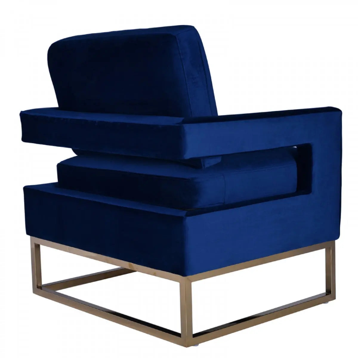 Vig Furniture - Modrest Edna Modern Blue Velvet & Gold Accent Chair - Vgrh-Rhs-Ac-201-Blu