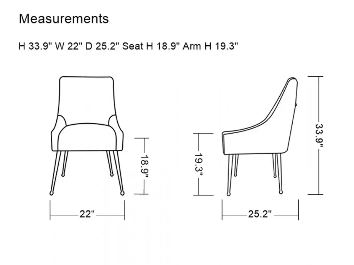 Vig Furniture - Modrest Castana Modern Grey Velvet & Gold Dining Chair (Set Of 2) - Vgrh-Rhs-Dc-101-Gry