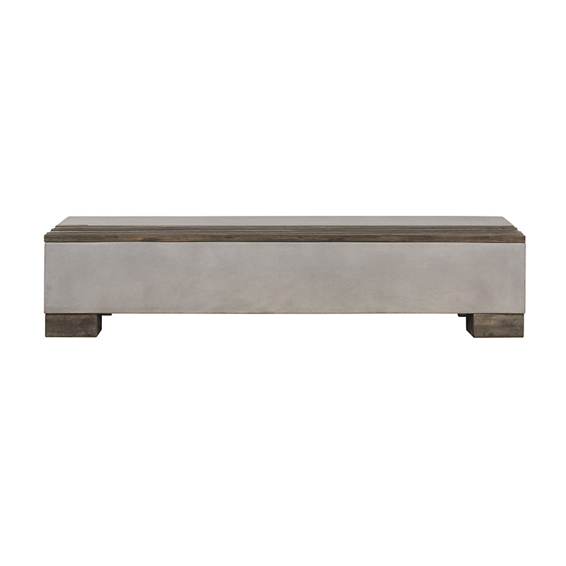 Vig Furniture Modrest Delaware Modern Concrete & Acacia Rectangular Coffee Table