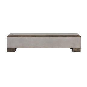 Vig Furniture Modrest Delaware Modern Concrete & Acacia Rectangular Coffee Table