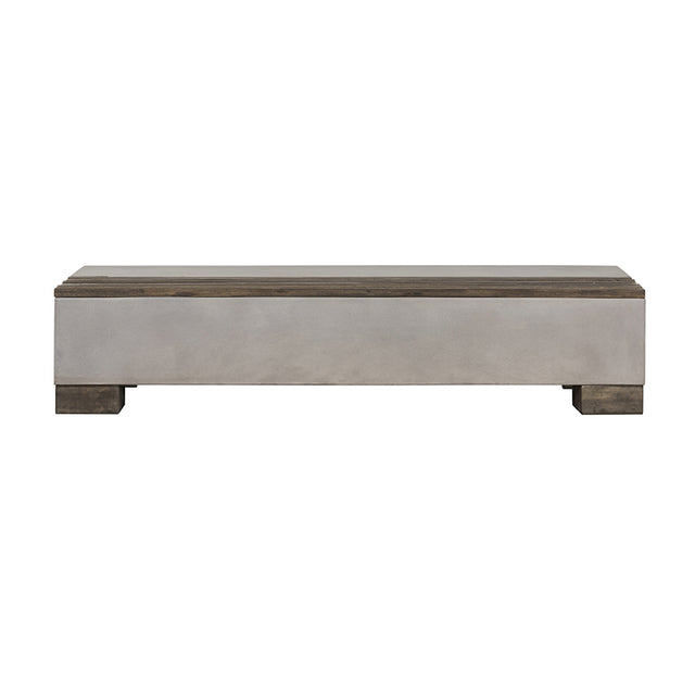 Vig Furniture Modrest Delaware Modern Concrete & Acacia Rectangular Coffee Table