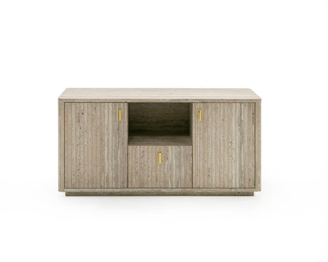 Vig Furniture Nova Domus Roma - Modern Faux Travertine + Gold File Cabinet