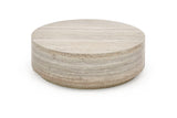 Vig Furniture Nova Domus Roma - Modern Faux Travertine Round Coffee Table